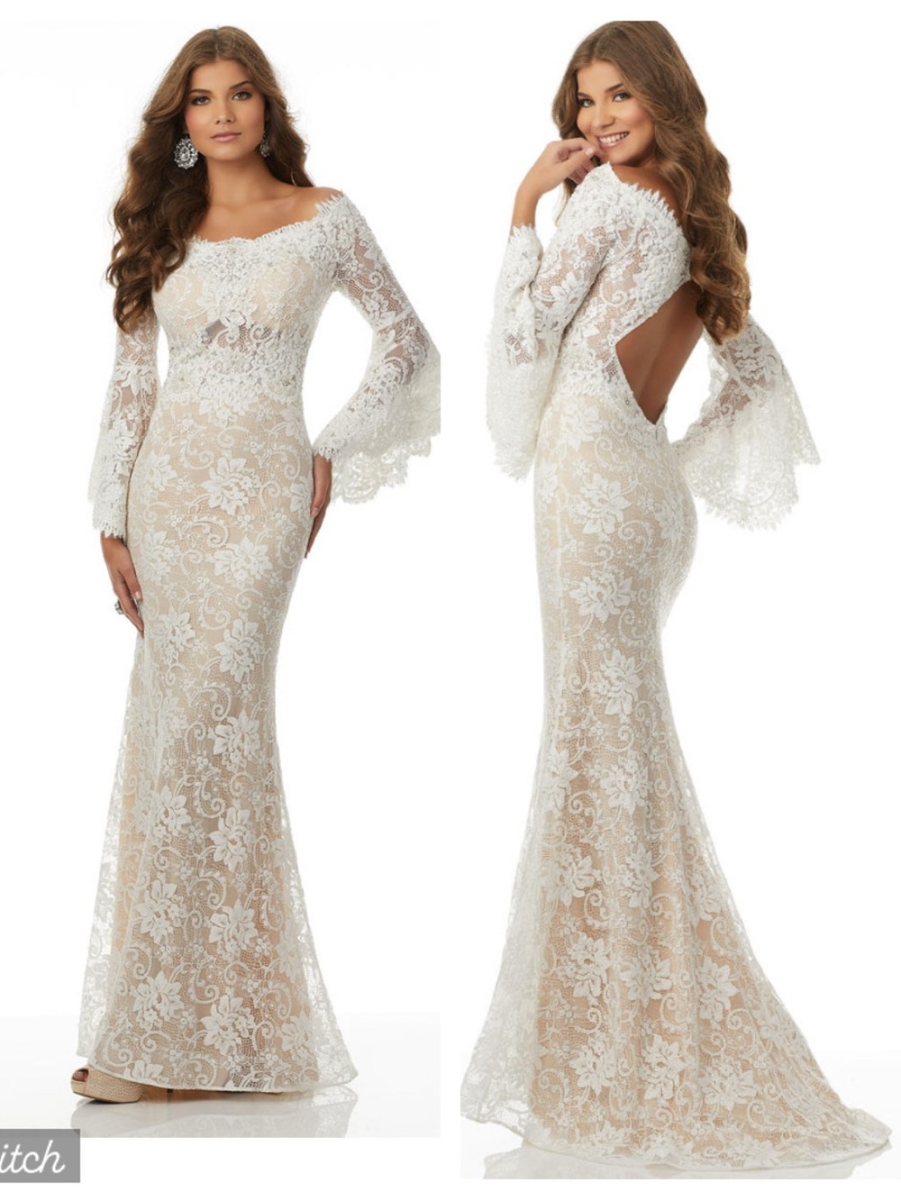 Stunning Mori Lee Madeline Gardener Crochet Lace Boho Wedding Gown